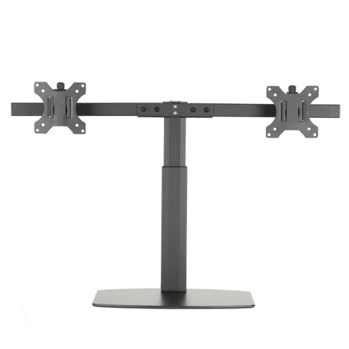 EWENT EW1538 SUPPORTO MONITOR CON MOLLA A GAS A DOPPIO BRACCIO PER 2 MONITOR FINO A 27" POLLICI CON BASE - SUPPORTO PER 2 SCHERMI PC TV LED LCD - GIREVOLE, INCLINARE E RUOTARE, NERO