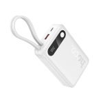 POWERBANK HOCO 20000 MAH QC PD 22,5W CON CAVI INTEGRATI TYPE-C + LIGHTNING J171A BIANCO