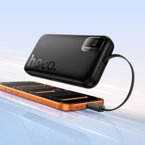 POWERBANK HOCO 10000 MAH QC PD 20W CON CAVO RETRATTILE TYPE-C Q51 NERO