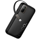 POWERBANK HOCO 10000 MAH QC PD 20W CON CAVO RETRATTILE TYPE-C Q51 NERO