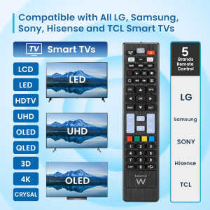 TELECOMANDO UNIVERSALE PER SMART TV LG SAMSUNG SONY HISENSE TCL | EWENT EW1577