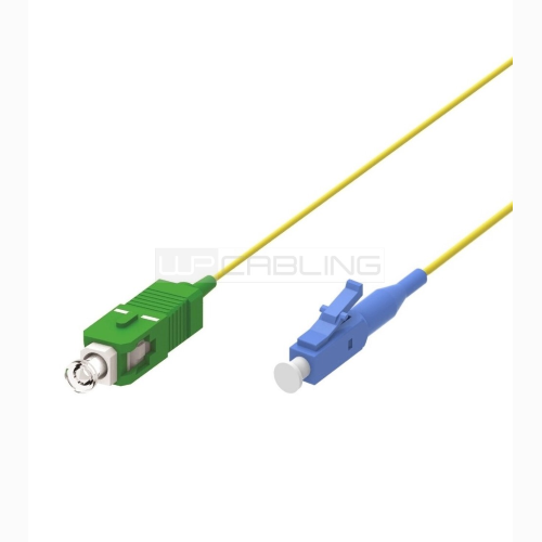 CAVO FIBRA OTTICA MONOMODALE SIMPLEX, 9/125 CONNETTORI: SC/APC-LC/UPC 2 METRI COLORE GIALLO WP CABLING WPC-FP0-S9SCALC-020