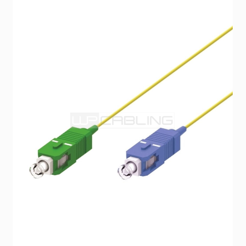 CAVO FIBRA OTTICA MONOMODALE SIMPLEX, 9/125 CONNETTORI: SC/APC-SC/UPC 2 METRI COLORE GIALLO WP CABLING WPC-FP0-S9SCASC-020