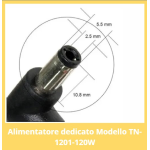 ALIMENTATORE COMPATIBILE PER NOTEBOOK ASUS 120W 19V 6.32A PLUG 2,5/5,5 MM TECNONEW TN-1201-120W