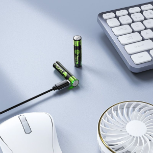 BATTERIA RICARICABILE R3 MINISTILO (AAA) 320 MAH CON TYPE-C + CAVO DA USB A A 2 X TYPE-C CONFEZIONE 2 PEZZI HOCO JA4 NERO