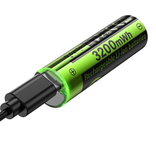 BATTERIA RICARICABILE R6 STILO (AA) 860 MAH CON TYPE-C + CAVO DA USB A A 2 X TYPE-C CONFEZIONE 2 PEZZI HOCO JA3 NERO