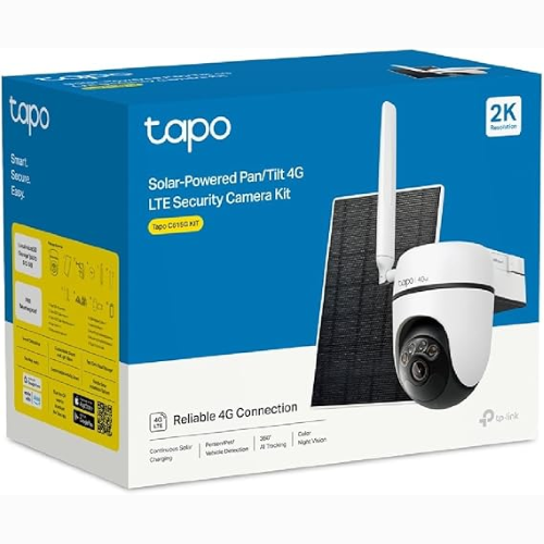 KIT TELECAMERA PAN/TILT OUTDOOR 4G CON PANNELLO SOLARE 2K 3MP SUPPORTO MICROSD FINO A 512GB APP TAPO MOTORIZZATA | TP-LINK TAPO C615G KIT