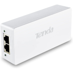 INIETTORE POE TENDA POE30G-AT GIGABIT POE INJECTOR IEEE 802.3AF/AT, USCITA 48V-54V/30W, 10/100/1000 MBPS ETHERNET POE ADAPTER, PLUG AND PLAY, FORNISCE POTENZA FINO A 100 METRI, BIANCO