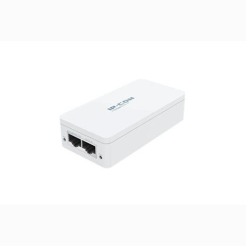 INIETTORE POE IP-COM PSE30G-AT GIGABIT POE INJECTOR IEEE 802.3AF/AT, USCITA 48V-54V/30W, 10/100/1000 MBPS ETHERNET POE ADAPTER, PLUG AND PLAY, FORNISCE POTENZA FINO A 100 METRI, BIANCO