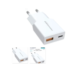 ALIMENTATORE CARICATORE USB UNIVERSALE USB + TYPE-C PD 30W TECNONEW TN-738AC-30W