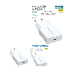 ALIMENTATORE CARICATORE USB UNIVERSALE TYPE-C PD 30W TECNONEW TN-738C-30W