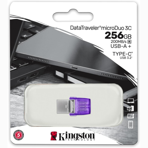 MEMORIA PENDRIVE KINGSTON 256GB DTDUO3CG3/256GB USB GEN 3 TYPE-C E TYPE-A 