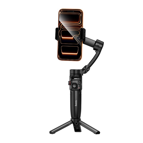 SUPPORTO PER TELEFONO STABILIZZATORE A 3 ASSI CON TELECOMANDO HOCO K91 NERO
