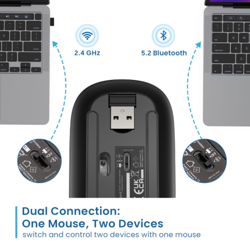 MOUSE OTTICO DOPPIA CONNESSIONE WIRELESS O BLUETOOTH | EWENT EW3242 NERO RGB