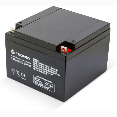 BATTERIA ERMETICA AL PIOMBO PER UPS 12V 26A ATTACCHI FASTON T4 | VELAMP 23734