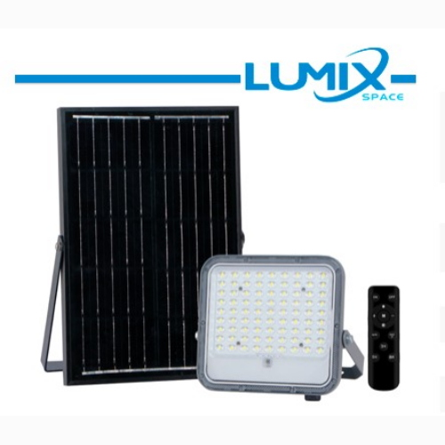 FARO PROIETTORE SOLARE LED DA ESTERNO 100W TECNOLOGIA CCT 3WHITE 3000K, 4000K, 6500K CON CREPUSCOLARE E TIMER CON TELECOMANDO