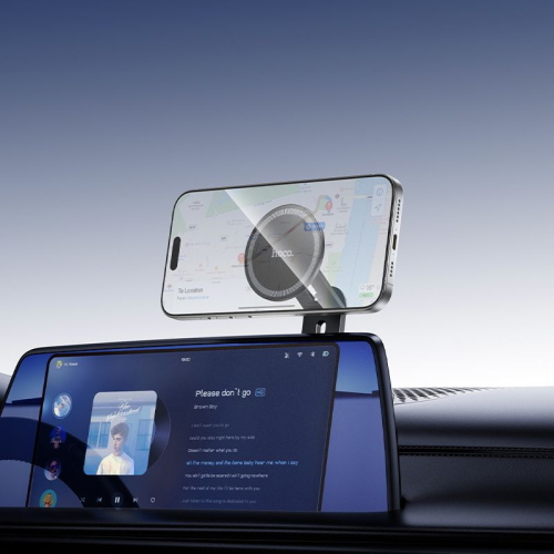 SUPPORTO PER SMARTPHONE PER AUTO CON CALAMITA MAGNETICA CON FISSAGGIO SU RETRO DELLO SCHERMO COMPATIBILE MAGSAFE HOCO H93 NERO