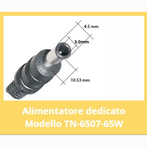 ALIMENTATORE COMPATIBILE PER NOTEBOOK DELL 19,5V 3,34A 65W TECNONEW TN-6507-65W