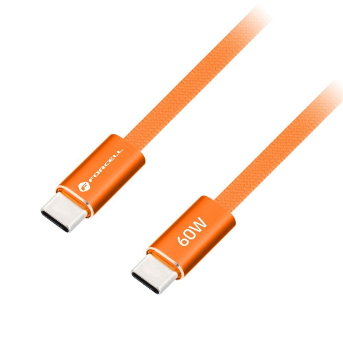 CAVO DATI DA TYPE-C A TYPE-C 1,2 METRI QC4.0 3A 60W ARANCIONE | FORCELL CCFN23