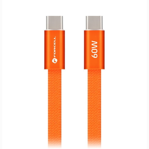 CAVO DATI DA TYPE-C A TYPE-C 1,2 METRI QC4.0 3A 60W ARANCIONE | FORCELL CCFN23