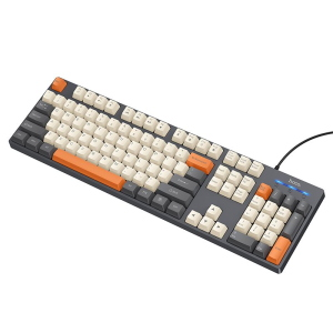 TASTIERA CABLATA USB QWERTY HOCO GM61 TRICOLORE (BIANCO, GRIGIO, ARANCIONE)