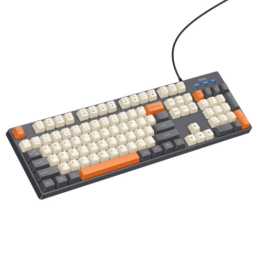 TASTIERA CABLATA USB QWERTY HOCO GM61 TRICOLORE (BIANCO, GRIGIO, ARANCIONE)
