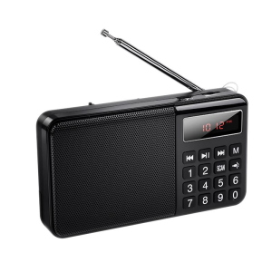 RADIO FM BLUETOOTH E MP3 CON MICROSD ALTOPARLANTE 5W, FUNZIONA A BATTERIA RICARICA TYPE-C | HOCO HI50 NERA