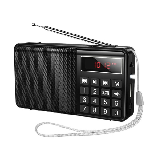 RADIO FM BLUETOOTH E MP3 CON MICROSD ALTOPARLANTE 5W, FUNZIONA A BATTERIA RICARICA TYPE-C | HOCO HI50 NERA