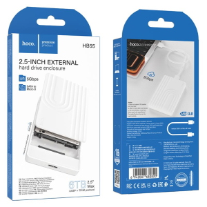 BOX ESTERNO PER HARD DISK / SSD SATA HDD 2,5" USB 3.0 HOCO HB55 BIANCO