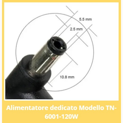 ALIMENTATORE PER TELECAMERA TECNONEW TN-6001-60W 12V 5A 5,5/2,5MM