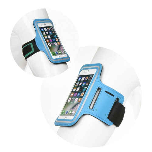 FASCIA DA BRACCIO CON ELASTICO PER SMARTPHONE SPORTIVA AZZURRA