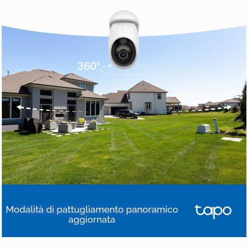 TELECAMERA OUTDOOR WIFI 360° 8MP 4K 2.4G/5GHZ SMART AI DETECTION BLUETOOTH 5.0 SUPP.MICRO SD FINO 512GB TAPO MOTORIZZATA | TP-LINK TC46