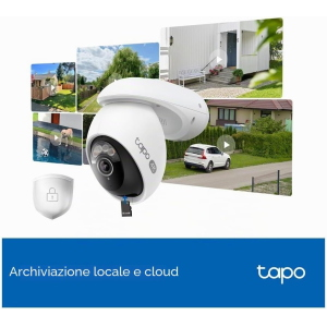 TELECAMERA OUTDOOR WIFI 360° 8MP 4K 2.4G/5GHZ SMART AI DETECTION BLUETOOTH 5.0 SUPP.MICRO SD FINO 512GB TAPO MOTORIZZATA | TP-LINK TC46
