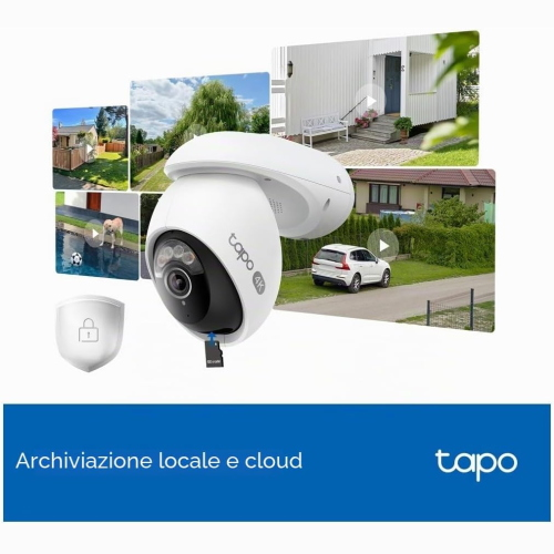 TELECAMERA OUTDOOR WIFI 360° 8MP 4K 2.4G/5GHZ SMART AI DETECTION BLUETOOTH 5.0 SUPP.MICRO SD FINO 512GB TAPO MOTORIZZATA | TP-LINK TC46