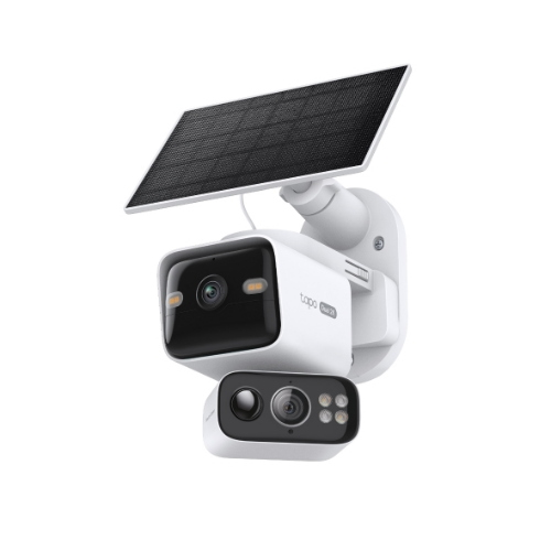 KIT VIDEOCAMERA WIRELESS TP-LINK TC93D DUAL LENS DOPPIA OTTICA PANORAMICA 2K INDOOR/OUTDOOR PAN/TILT-ORIZZONTALE 360 + PANNELLO SOLARE