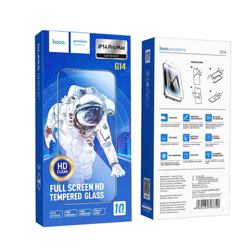 PELLICOLA HD 5D GUARDIAN VETRO TEMPERATO PER IPHONE 14 PRO MAX (G14) HOCO