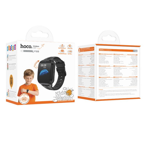 SMARTWATCH OROLOGIO HOCO 1.69" 4G GPS SMARTWATCH PER BAMBINI CON FUNZIONE CHIAMATA Y108 NERO