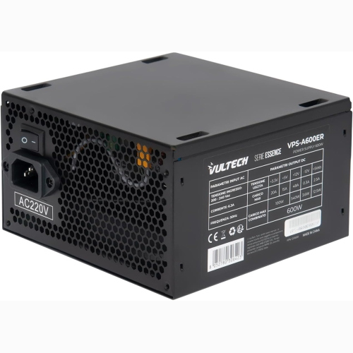 ALIMENTATORE VULTECH VPS-A600ER 600W CON VENTOLA DA 12CM TERMOREGOLATA - RETAIL SERIE ESSENCE