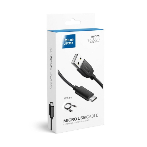 CAVO DATI USB A MICROUSB 120CM 3A NERO | BLUE STAR LITE