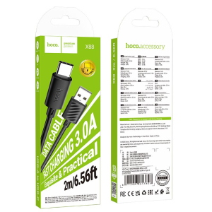 CAVO DATI USB TO TYPE-C 2 METRI 3A | HOCO X88 NERO
