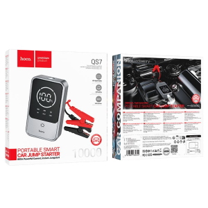 POWER BANK 10000MAH 2,4A 18W CON FUNZIONE DI AVVIAMENTO DI EMERGENZA PER AUTO HOCO QS7 GRIGIO METALIZZATO