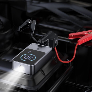 POWER BANK 10000MAH 2,4A 18W CON FUNZIONE DI AVVIAMENTO DI EMERGENZA PER AUTO HOCO QS7 GRIGIO METALIZZATO