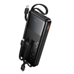 POWERBANK 10000 MAH QC PD 2A 22,5W CON CAVI INTEGRATI USB A + TYPE-C + LIGHTNING + MICRO USB HOCO J156 NERO