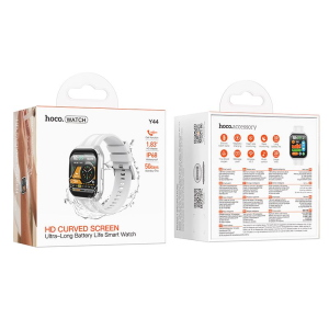 SMARTWATCH OROLOGIO SPORTIVO HOCO Y44 SILVER CON SCHERMO 1.83" FUNZIONE CHIAMATA | IMPERMEABILE IP68 - BLUETOOTH SUPPORTA VARIE MODALITA' SPORTIVE