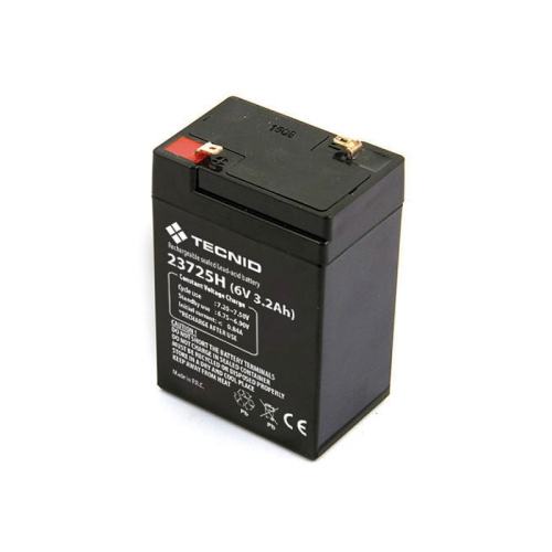 BATTERIA ERMETICA AL PIOMBO PER UPS LUCI DI EMERGENZA SISTEMI DI ALLARME 6V 3,2A ATTACCHI FASTON, VERTICALE | VELAMP 23725H