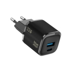 ALIMENTATORE CARICABATTERIE DI RETE NANO GAN TYPE-C + USB PD QC4.0 3A 33W | BLUE STAR VT-332 NERO